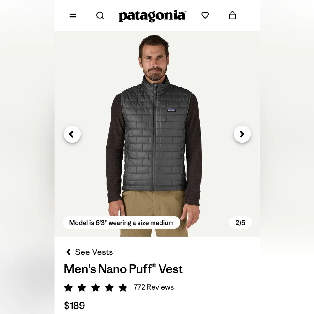 Patagonia Men's Nano Puff Vest - Picture 6 of 7